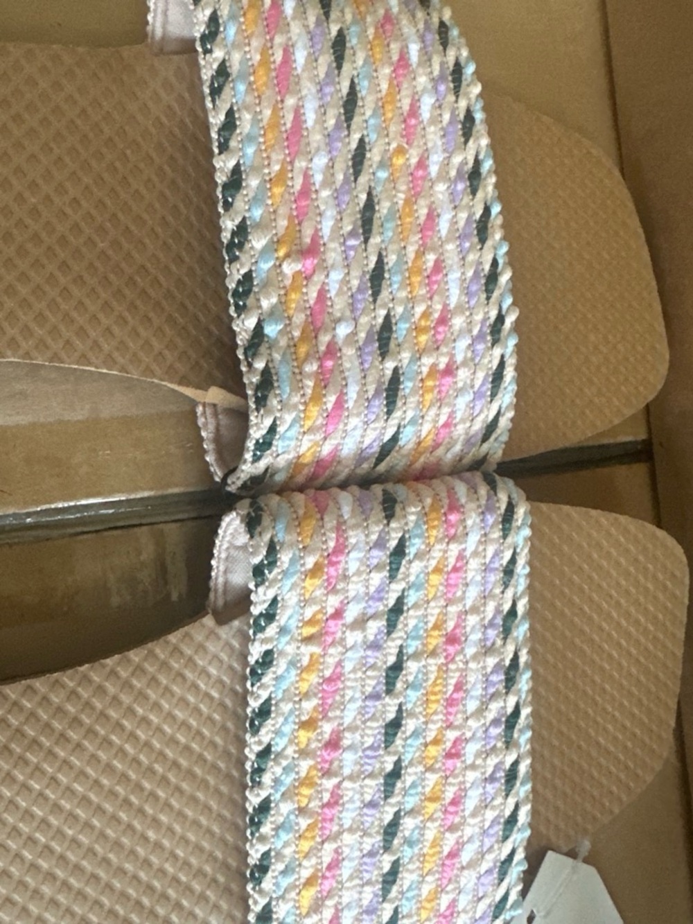 Time and Tru Pastel Multicolor Woven Strap Accent